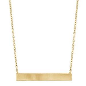 14kt Gold Plated Silver  Bar Necklace Engravable